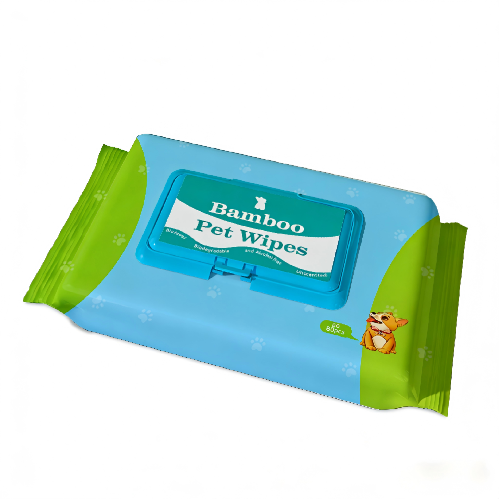 Eco-friendly Organic Bamboo Material Soft Touch Pet Cleaning Wipes