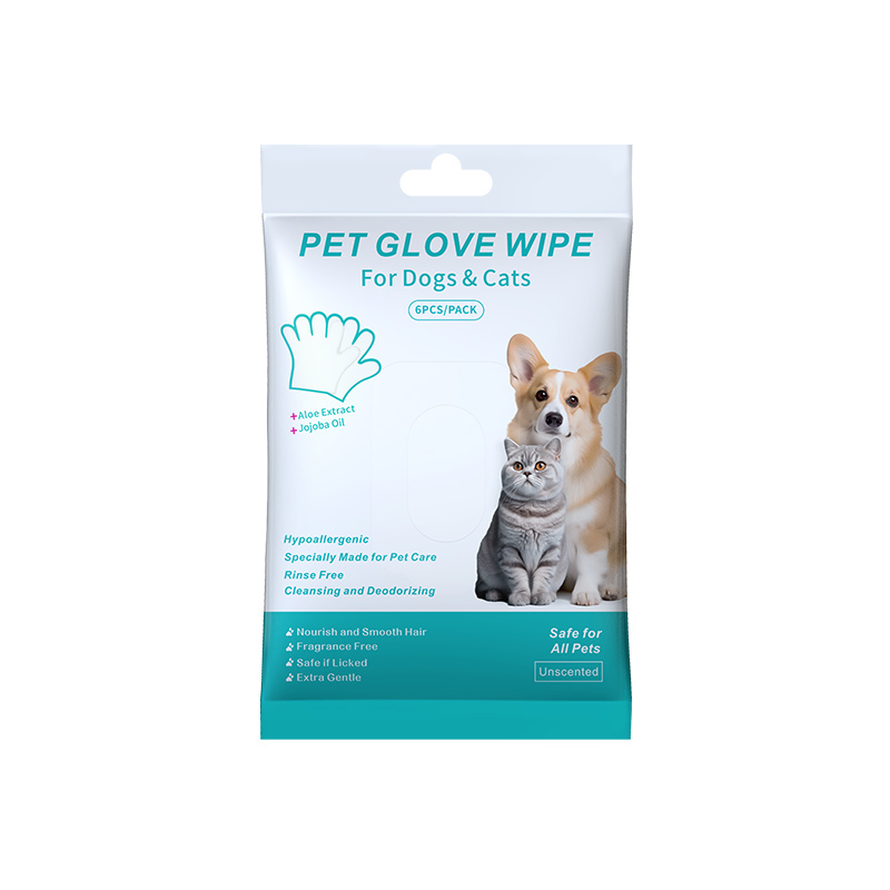 Wholesale 6pcs Pack Pet Glove Wipes for Dog Bathing