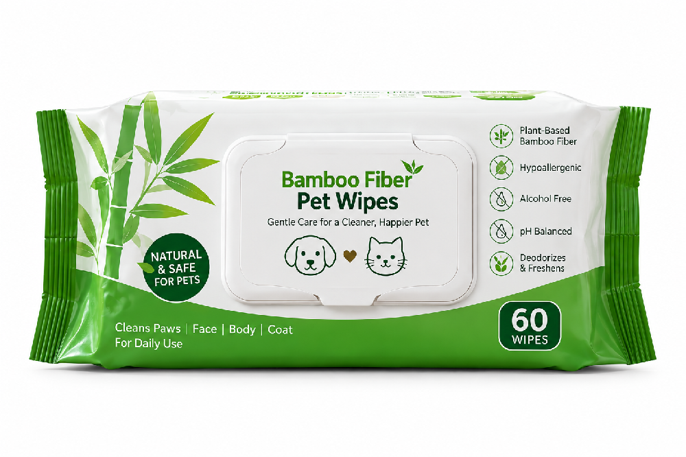 Biodegradable 100% Bamboo Fiber Pet Dog Wipes